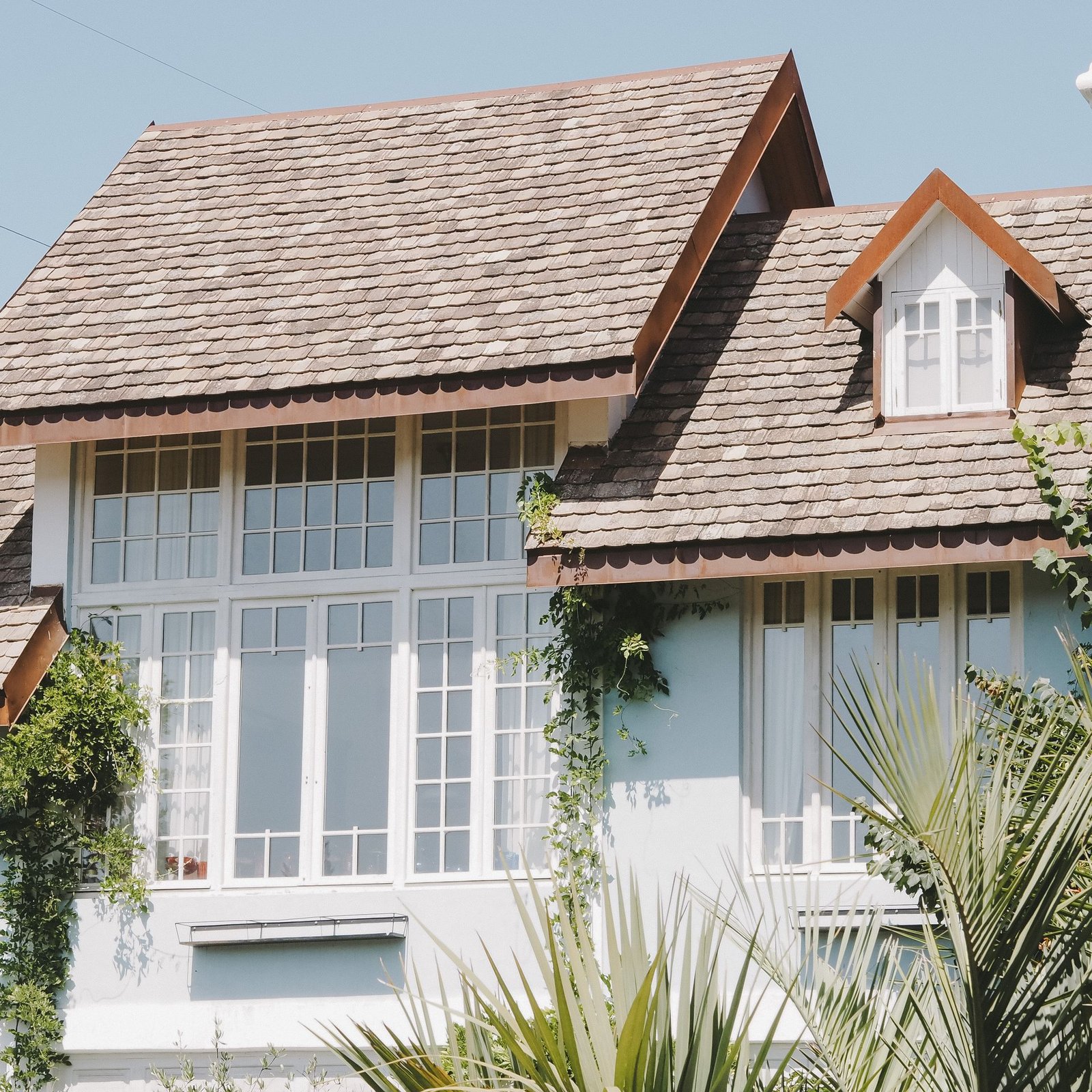 House with a newly laid slate roof